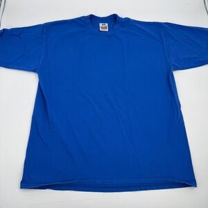 Pro Club Heavy Weight T Shirt Mens 2XL Blue‎ Cotton USA Made Blank Tee